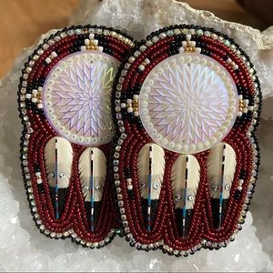 Large Dreamcatcher Beaded Earrings